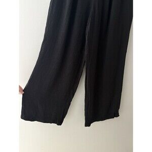 A NEW DAY Black Flowy Gauze Wide Leg Pleated Pants Womens Size 14 Comfy
